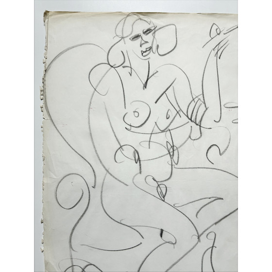 GEN PAUL - Disegno originale a matita "Donna nuda" 65x49cm