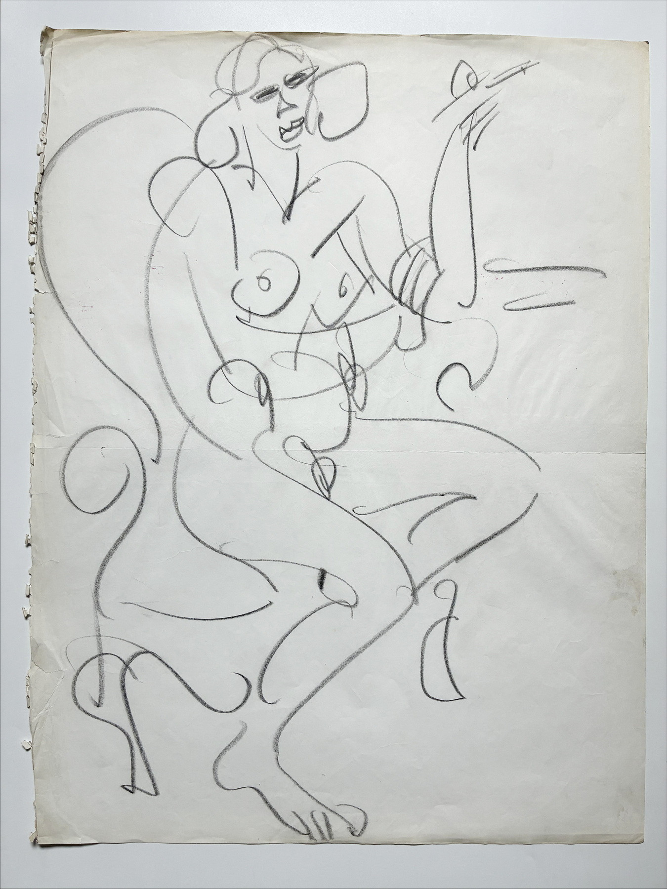 GEN PAUL - Originele potloodtekening "Naakte vrouw" 65x49cm
