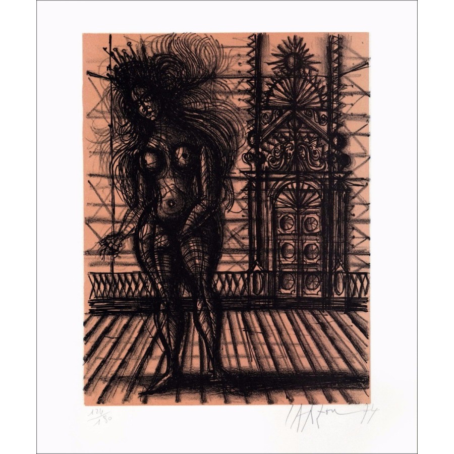 Buy The Closed Door Original Lithograph by Jean CARZOU 33x27cm - 1974