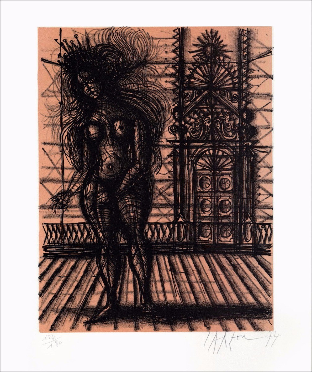 Compre la puerta original de litografía original Jean Carzou 33x27cm - 1974