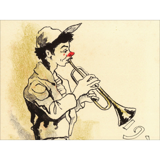 VIKO Victor - Original lithograph "Trumpeter" 22x15cm - 1976