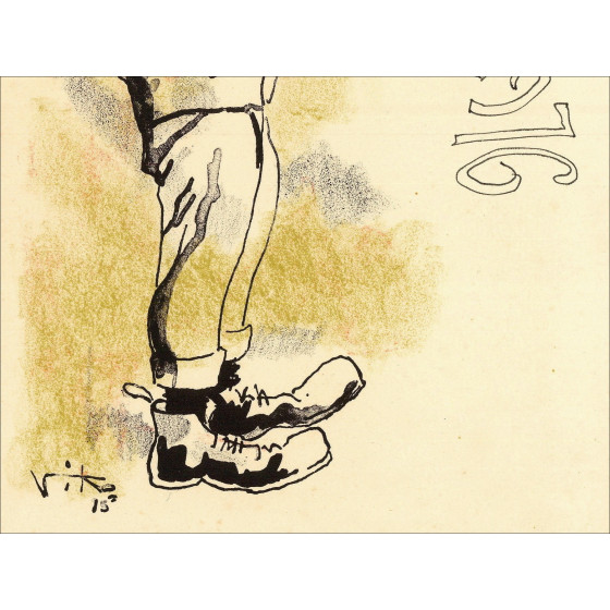 VIKO Victor - Original lithograph "Trumpeter" 22x15cm - 1976