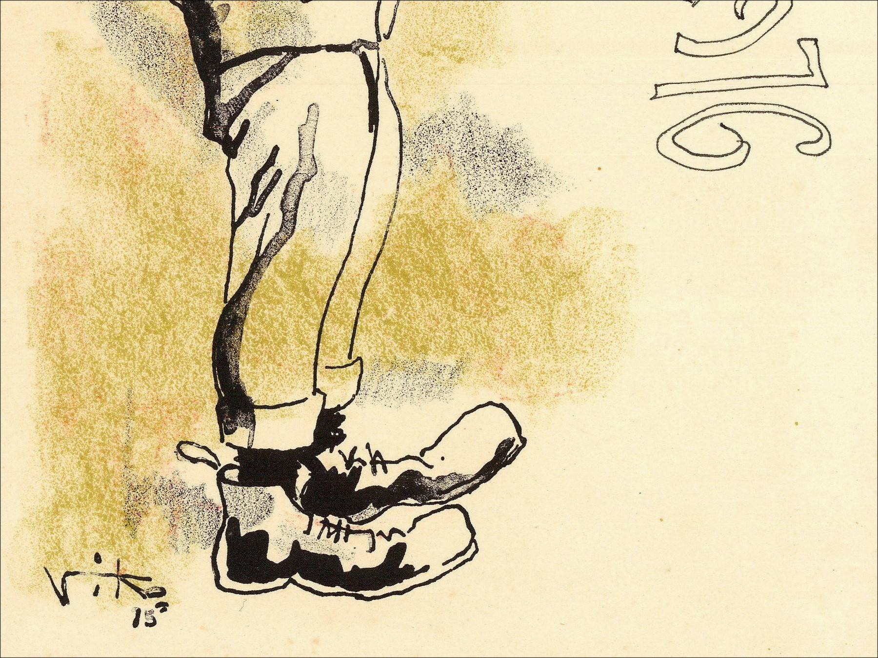 VIKO Victor - Litografia originale "Trombettista" 22x15cm - 1976