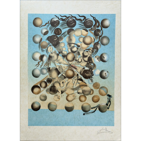 DALI Salvador - Litografia "Galatea con sfere" 76x56cm