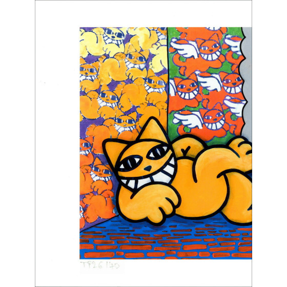M.Chat Thoma Vuille, Ronron et Chat ailé 2023, lithographie