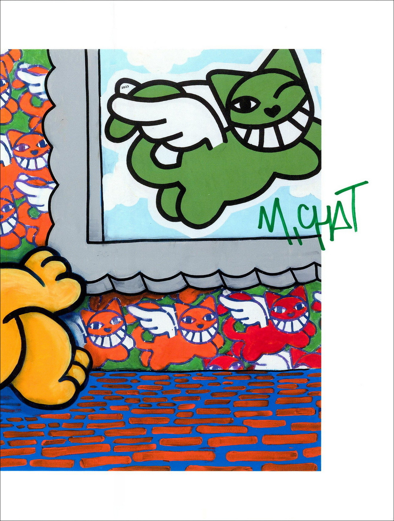 M.CHAT (Thoma Vuille) - Lithografie "Ronron et geflügelter Kater" 20x28cm - 2023 - S/V