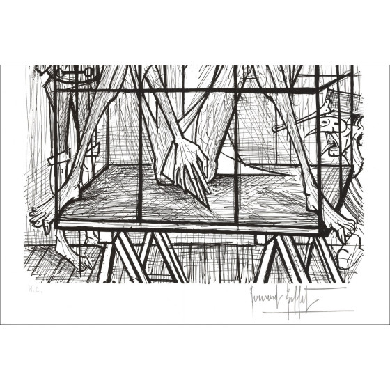 Bernard Buffet Don Quichotte en cage 1989 | Lithographie signée