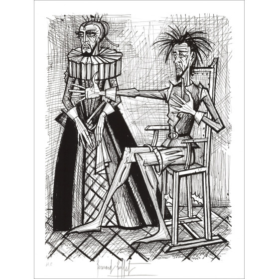 Bernard Buffet Don Chisciotte & la Duenna Barbuda 1989 | Litografia