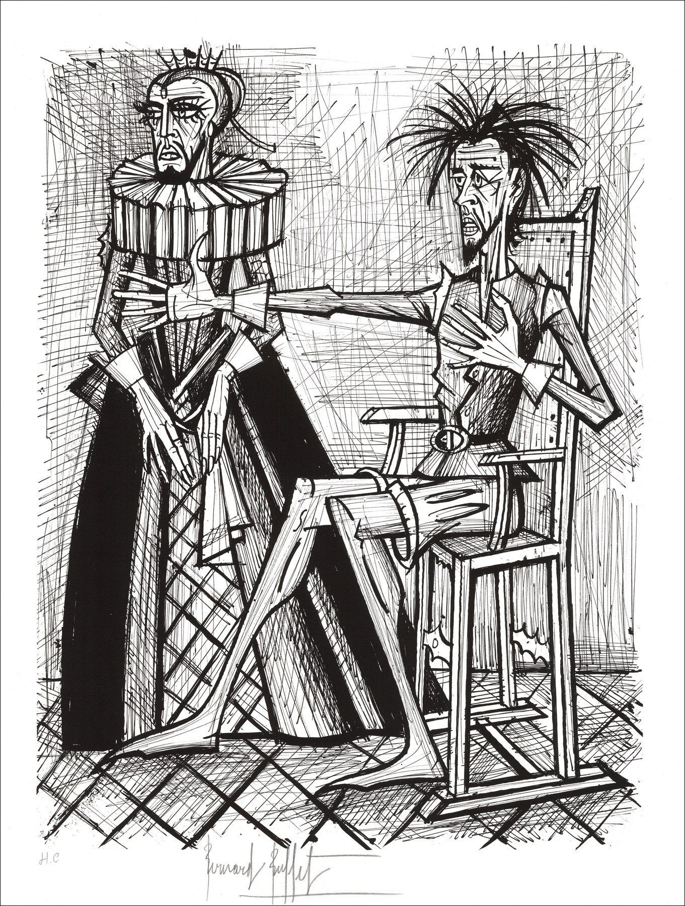Bernard Buffet Don Quichotte & la Duègne Barbue 1989 | Lithografie