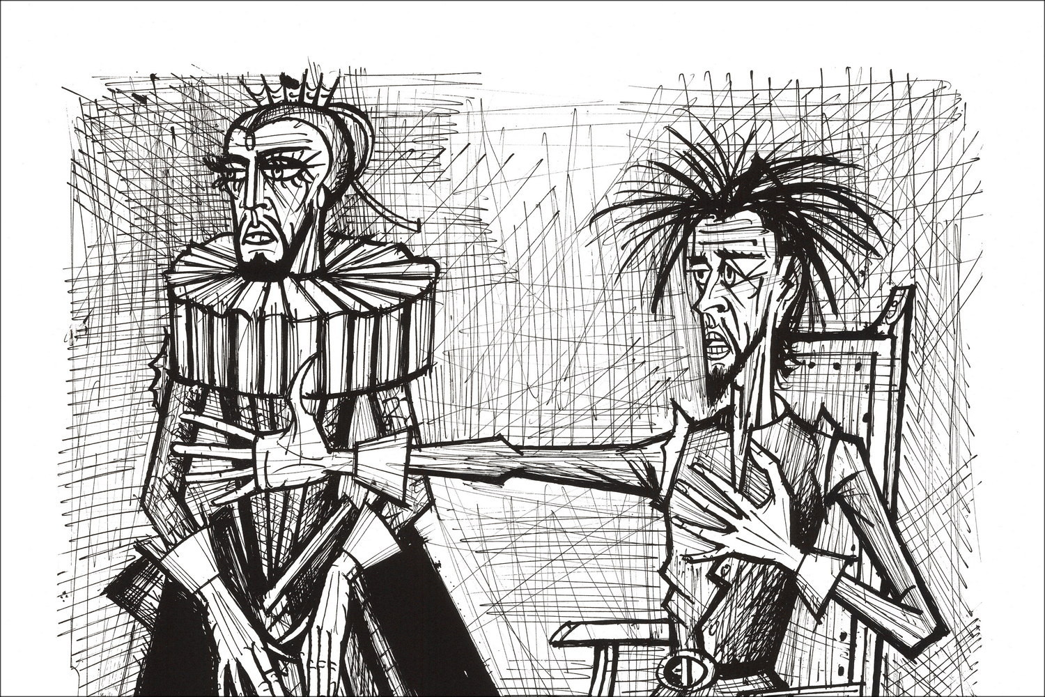 Bernard Buffet Don Quichotte & la Duègne Barbue 1989 | Lithografie