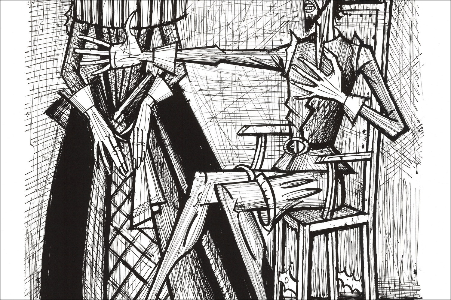 Bernard Buffet Don Quixote & the Bearded Duenna 1989 | Lithograph