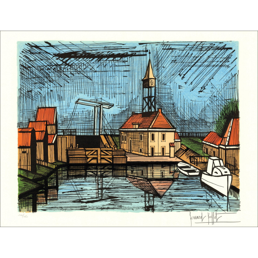 Bernard Buffet - Hindeloopen Friesland, Originalsignale Lithographie