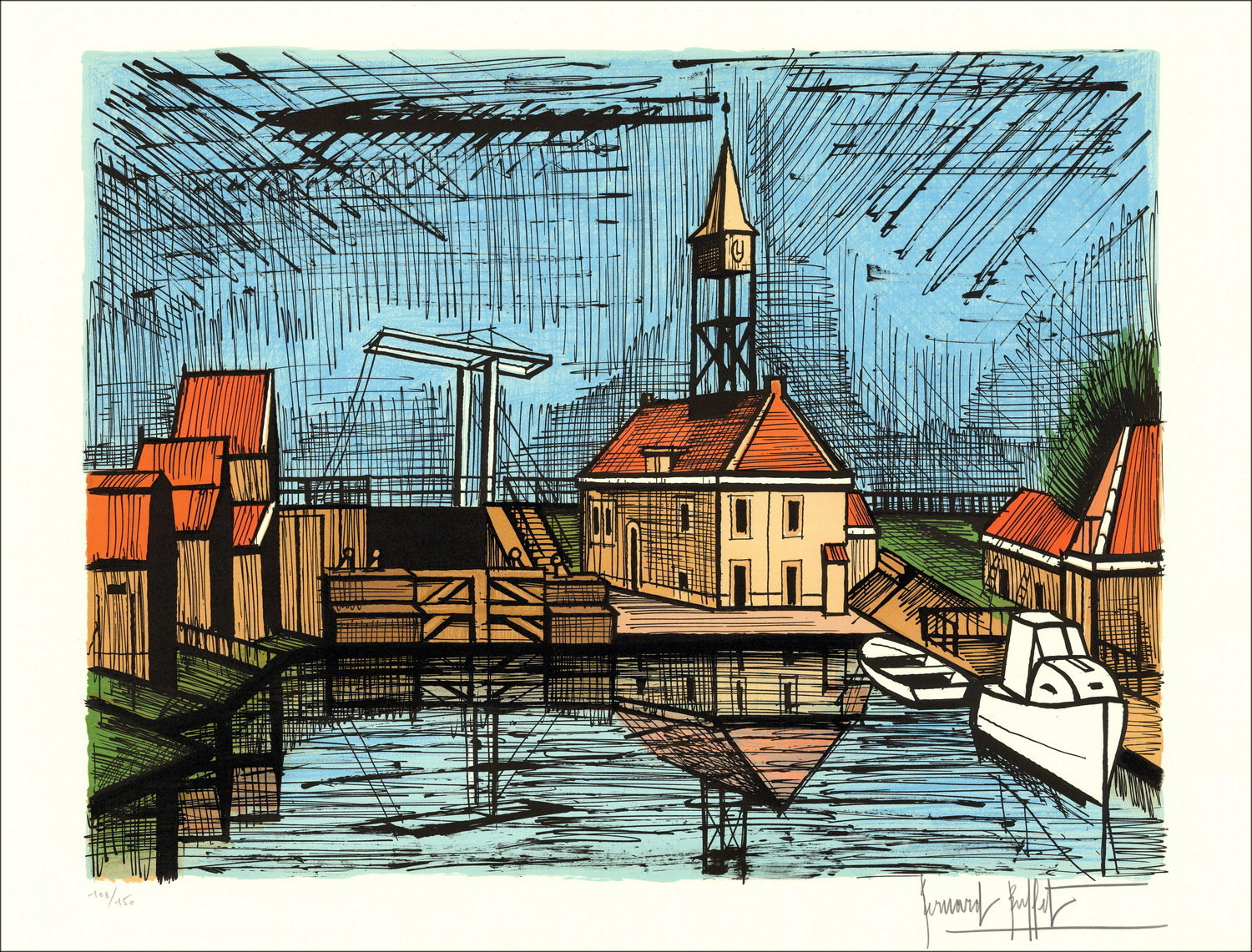 Bernard Buffet – Hindeloopen in freccia, litografia originale firmata
