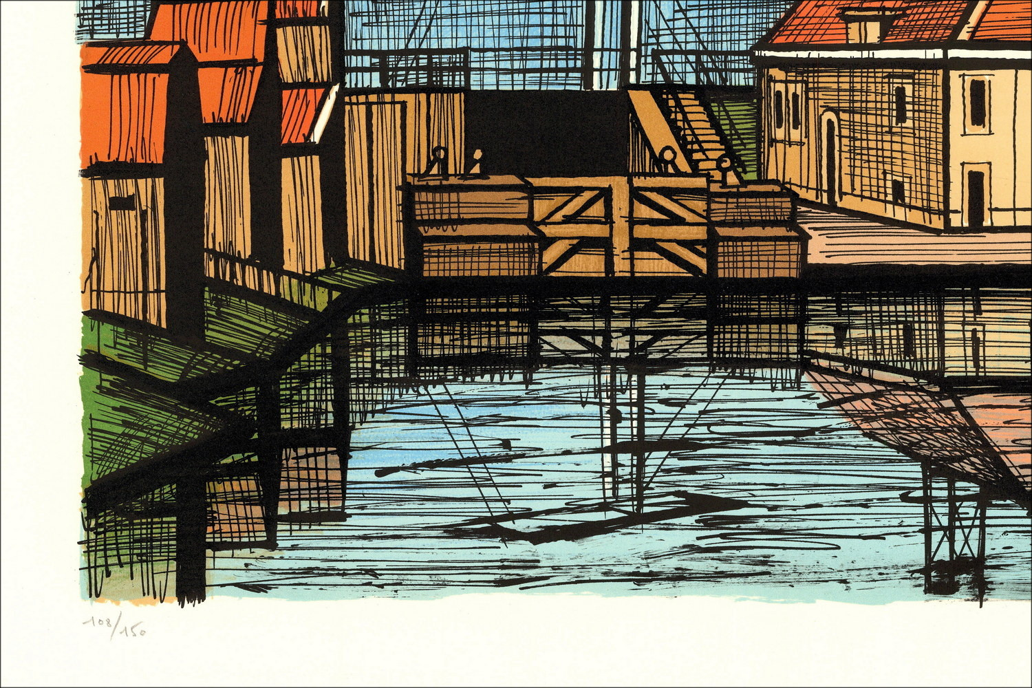 Bernard Buffet – Hindeloopen en frise, litógrafo original firmado