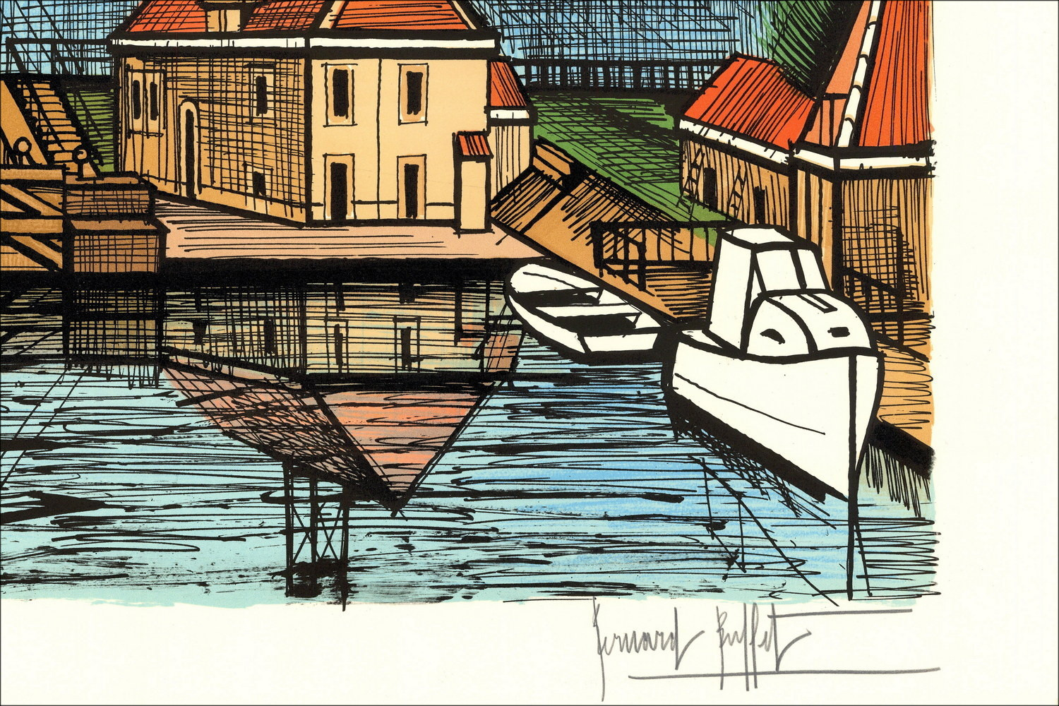 Bernard Buffet – Hindeloopen in freccia, litografia originale firmata