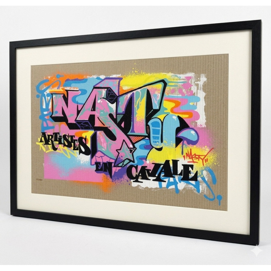 NASTY - Original silkscreen "Fugitive Artist Edition" 40x60cm - 2022 + FRAME