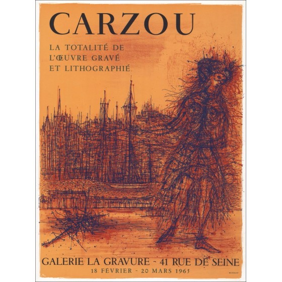 Koop Jean CARZOU Lith Expositie, Galerie de Gravure, Parijs 1965