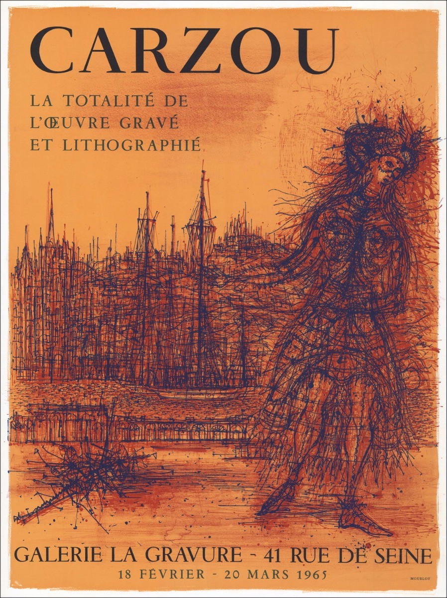 Comprar Jean Carzou Litografía Exposición, Galería La Grabado, París 1965