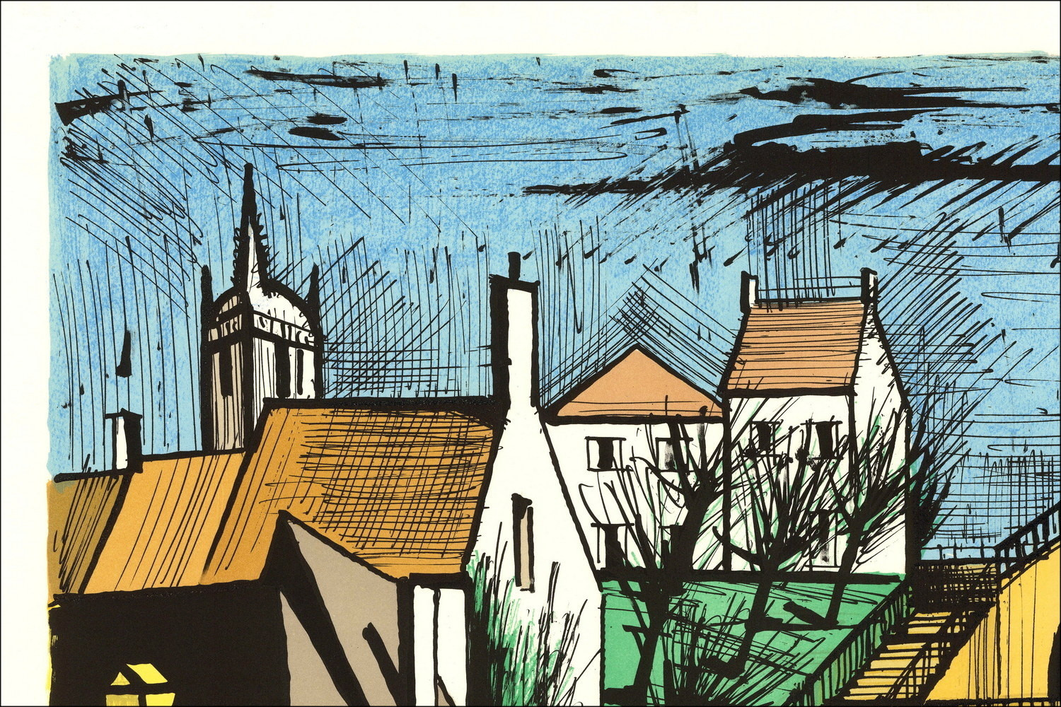 Bernard Buffet Le Mans, Tunnel 1985, Originele lithografie ondertekend EA