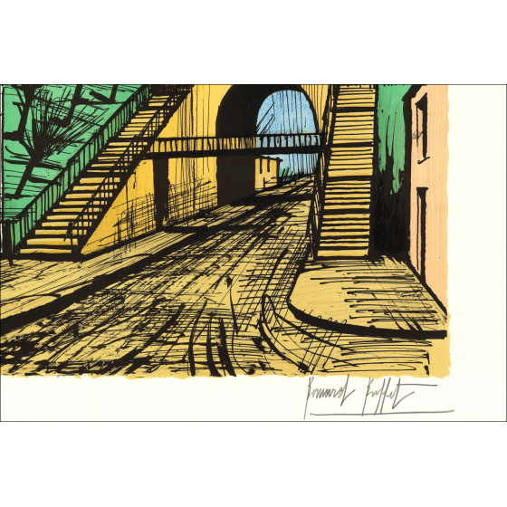 Bernard Buffet Le Mans, Tunnel 1985, Lithographie originale signée EA
