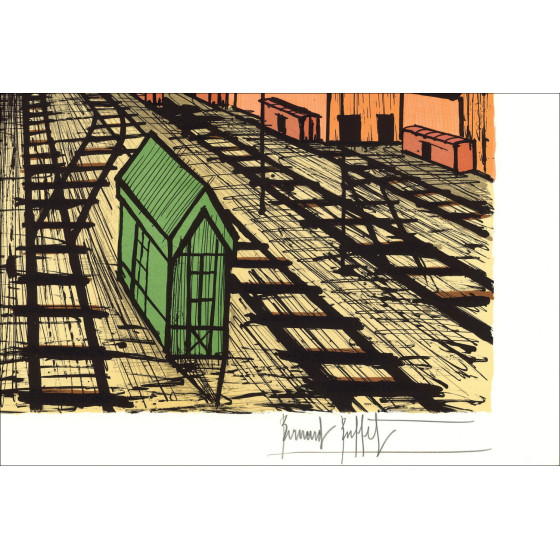 Bernard Buffet La Gare 1984, Litografia originale firmata