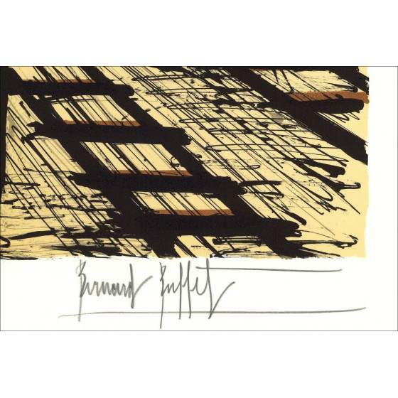Bernard Buffet La Gare 1984, Lithographie originale signée