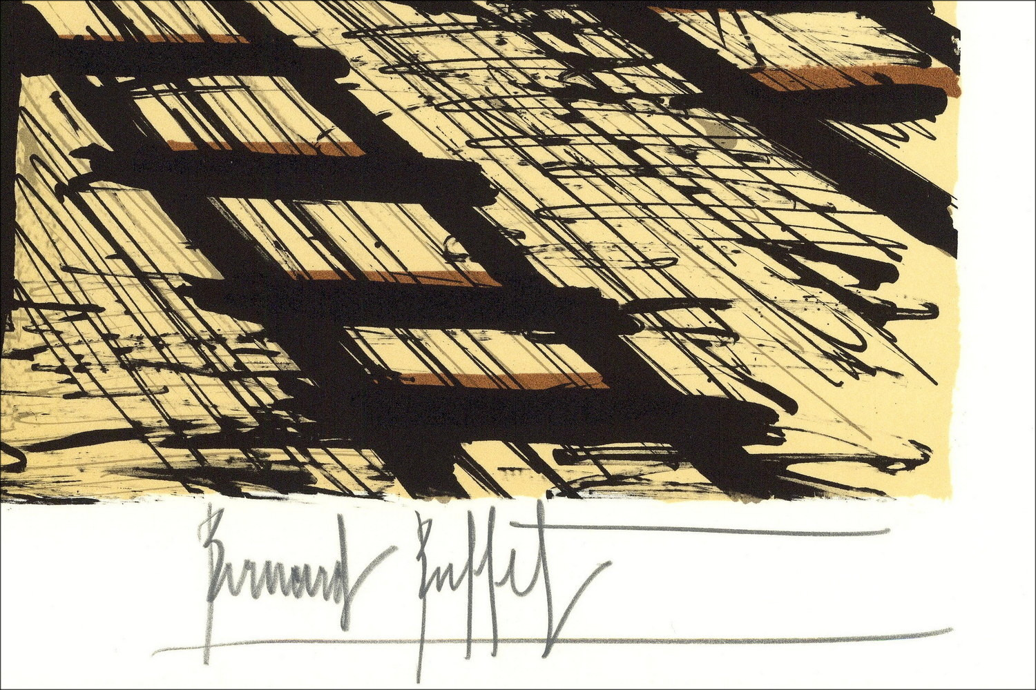 Bernard Buffet La Gare 1984, Lithographie originale signée
