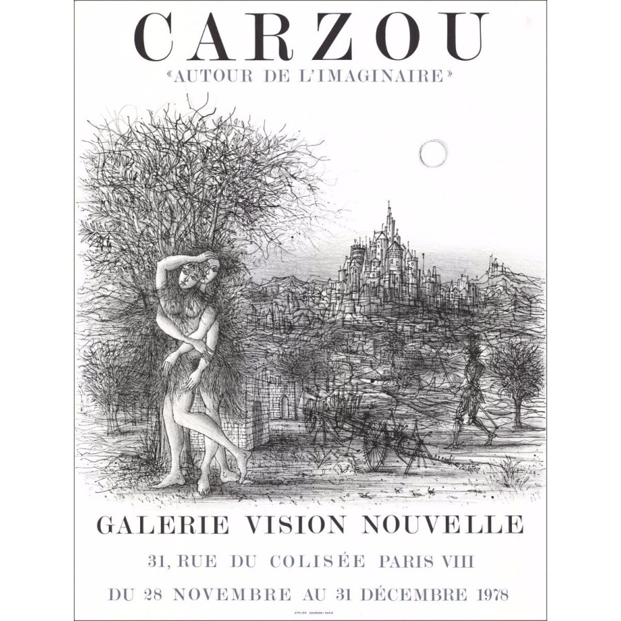 Buy Lithograph CARZOU Jean Exhibition, Vision Nouvelle,1978 white
