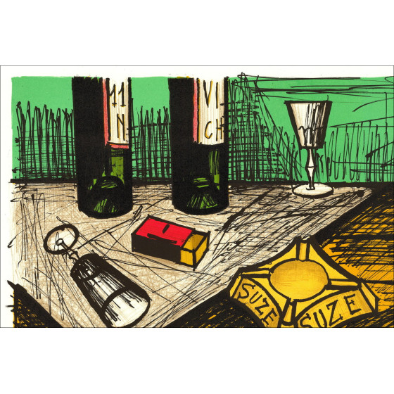 Bernard Buffet Nature morte au cendrier 1982, Lithographie originale