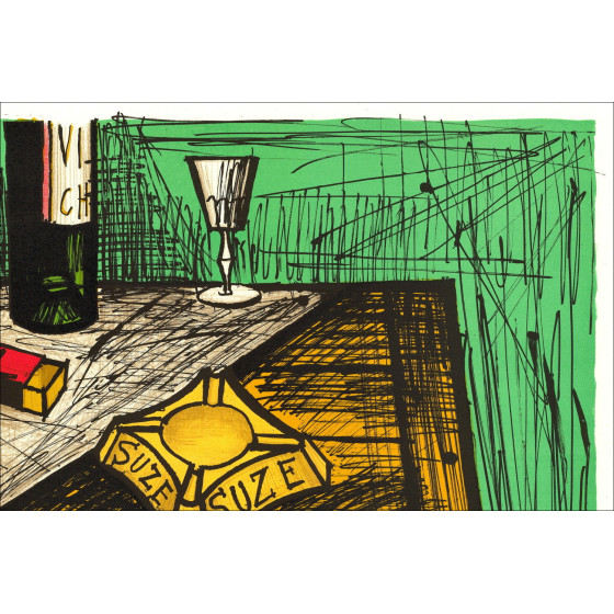 Bernard Buffet Stilleven met asbak 1982, Originele lithografie