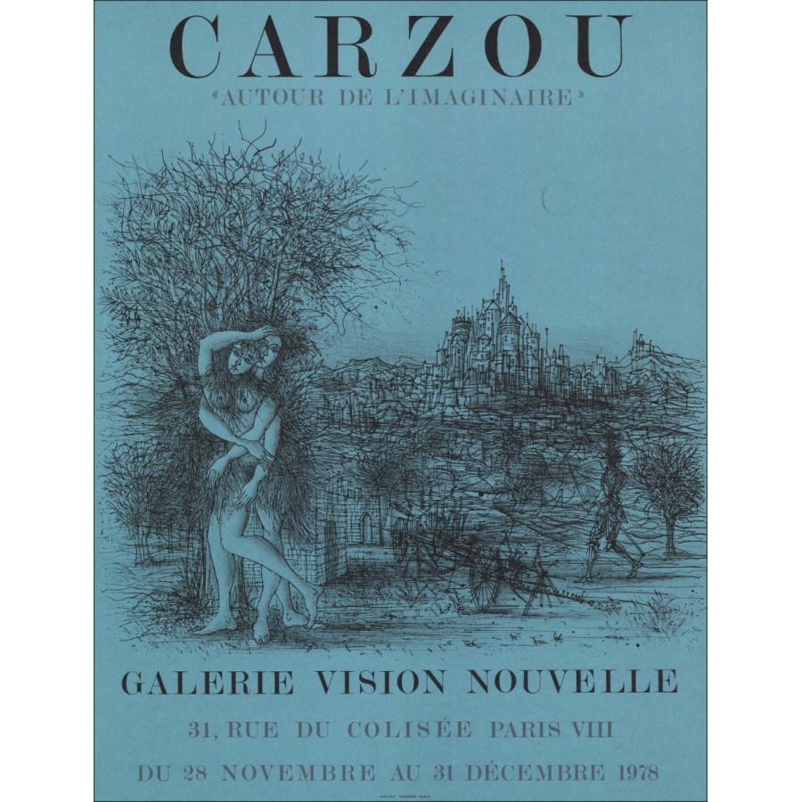 Achat Lith Jean Jean CARZOU Expositie, Vision Nouvelle, Parijs, blauw 1978