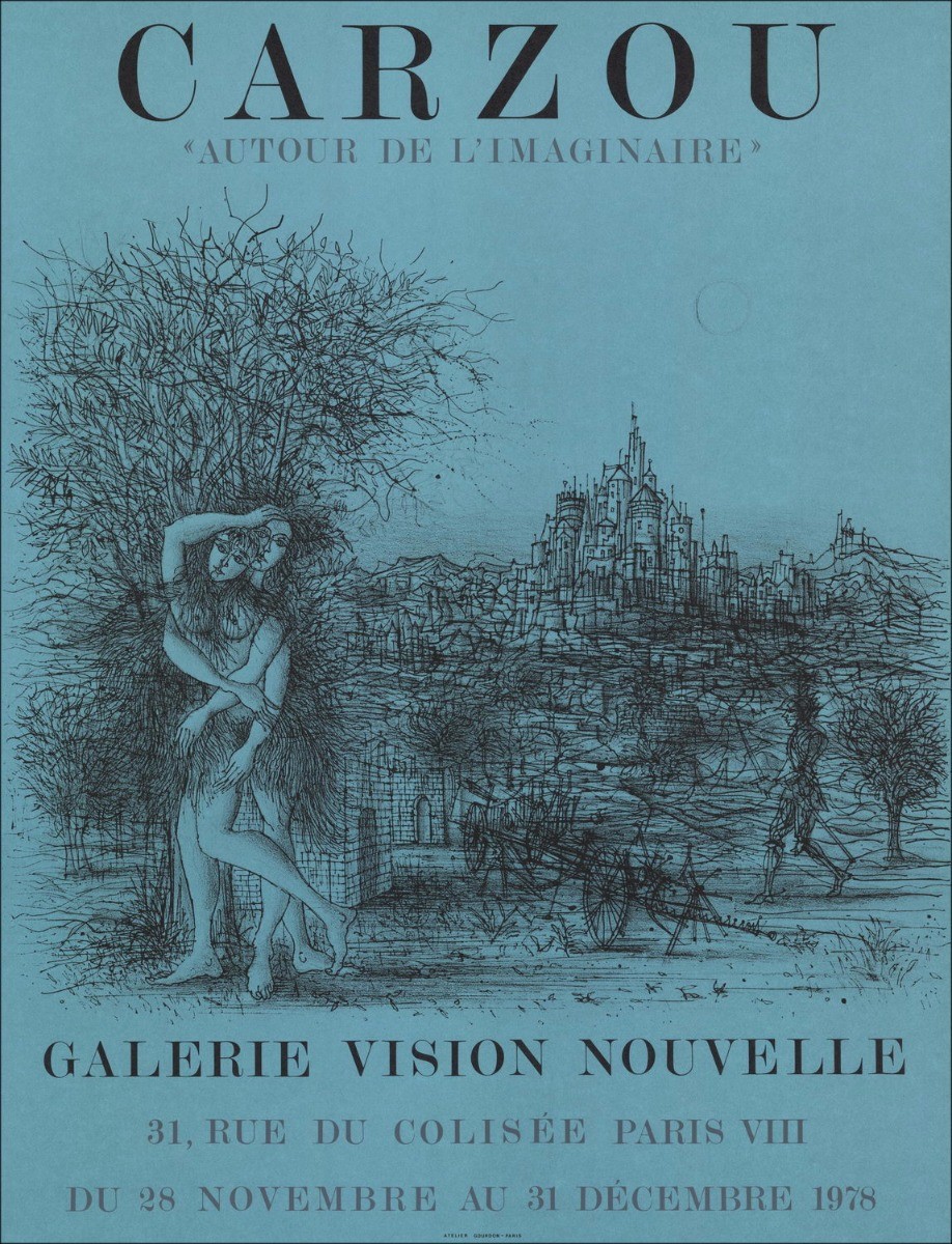 Achat Lith Jean Jean CARZOU Expositie, Vision Nouvelle, Parijs, blauw 1978