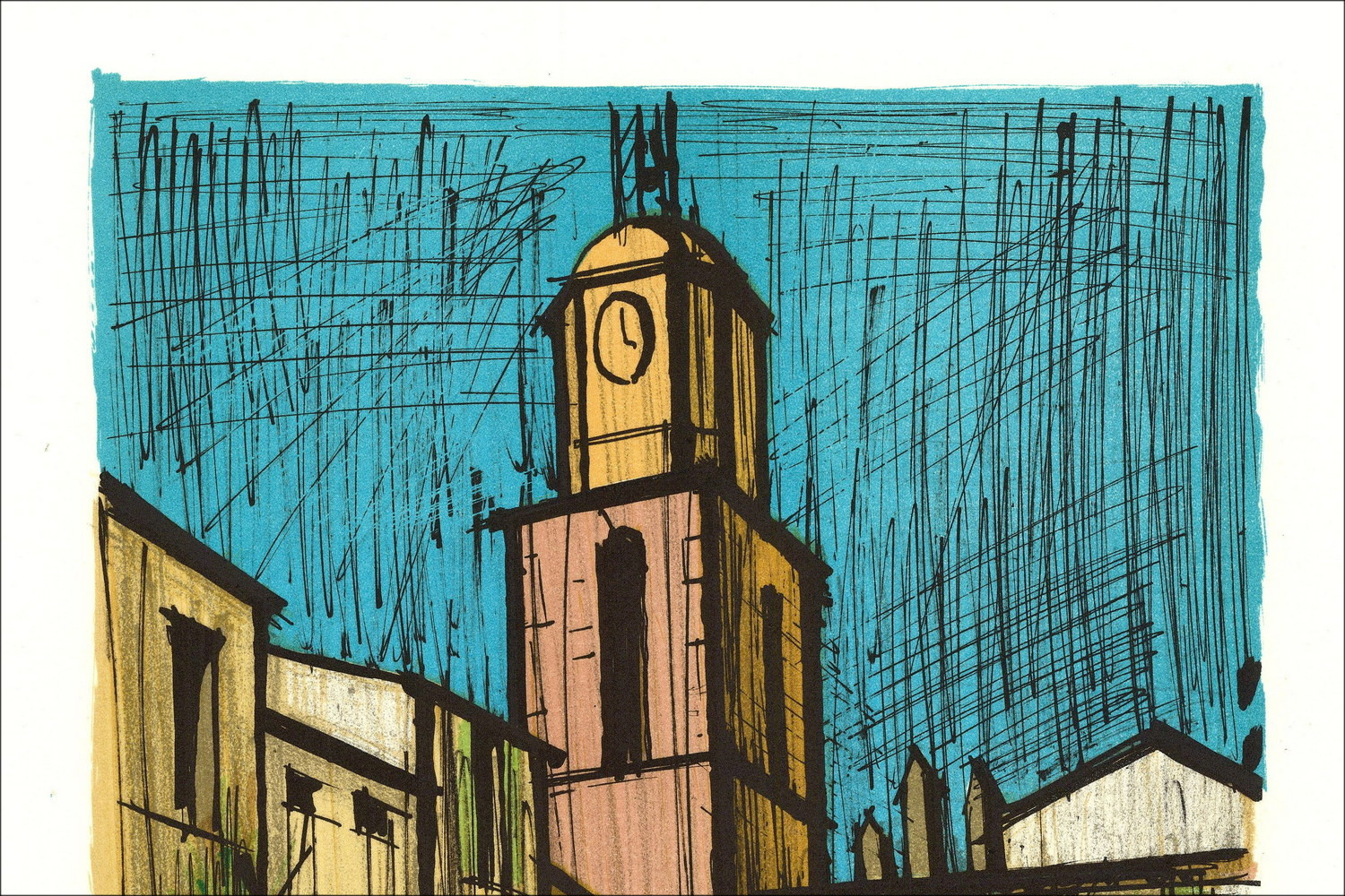 Bernard Buffet Saint-Tropez Place de l'Ormeau EA signiert | Galerie 125