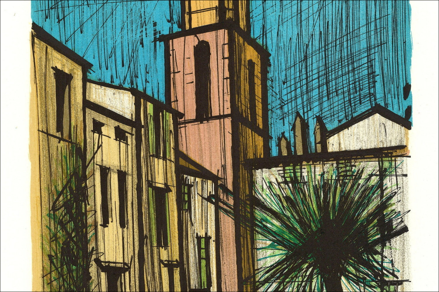 Bernard Buffet Saint-Tropez Place de l'Ormeau EA signed | Gallery 125