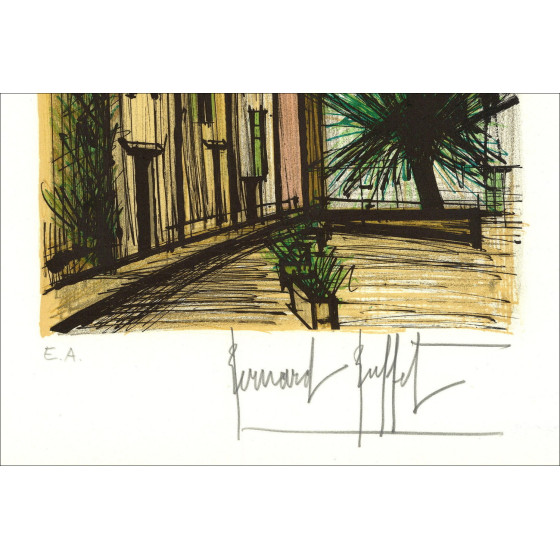 Bernard Buffet Saint-Tropez Place de l'Ormeau EA ondertekend | Galerie 125