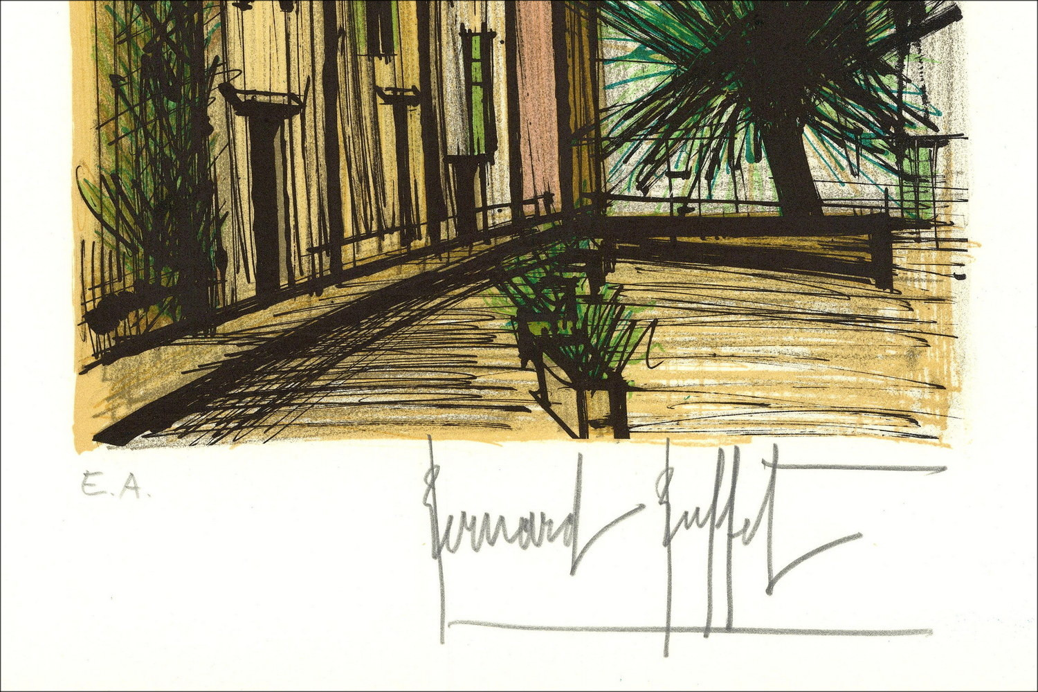 Bernard Buffet Saint-Tropez Plaza de l'Ormeau EA firmada | Galería 125