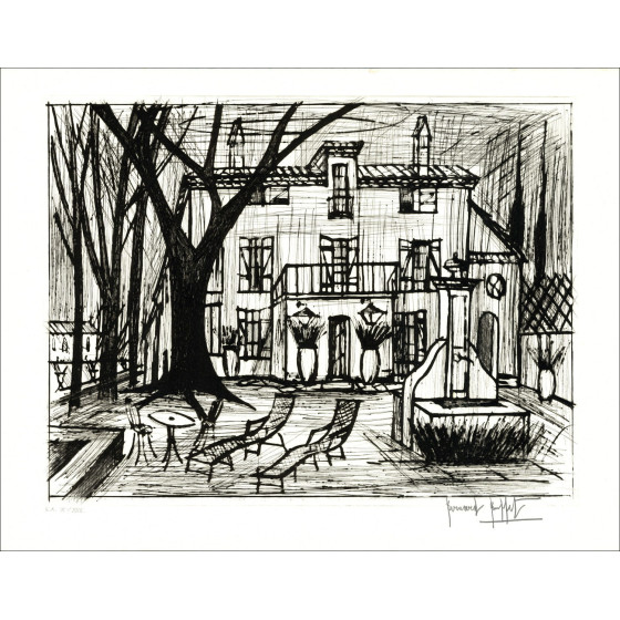 Bernard Buffet Le Domaine de la Baume 1992, Gravure signée, EA