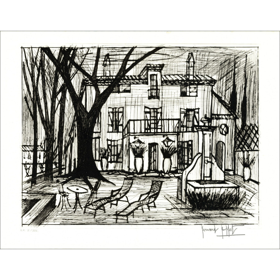 Bernard Buffet Le Domaine de la Baume 1992, Gravure signée, EA