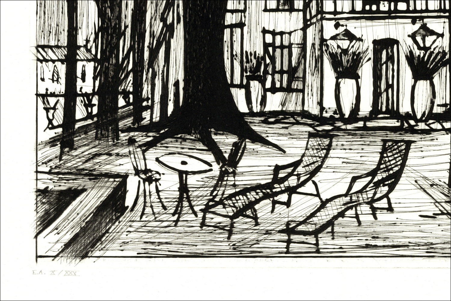 Bernard Buffet Le Domaine de la Baume 1992, Gravure signée, EA