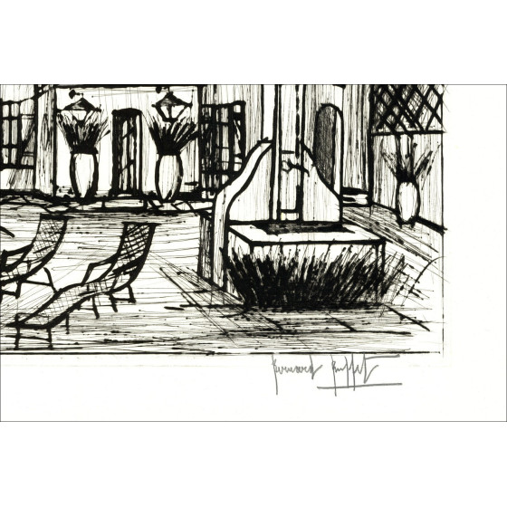 Bernard Buffet Le Domaine de la Baume 1992, Gravure signée, EA