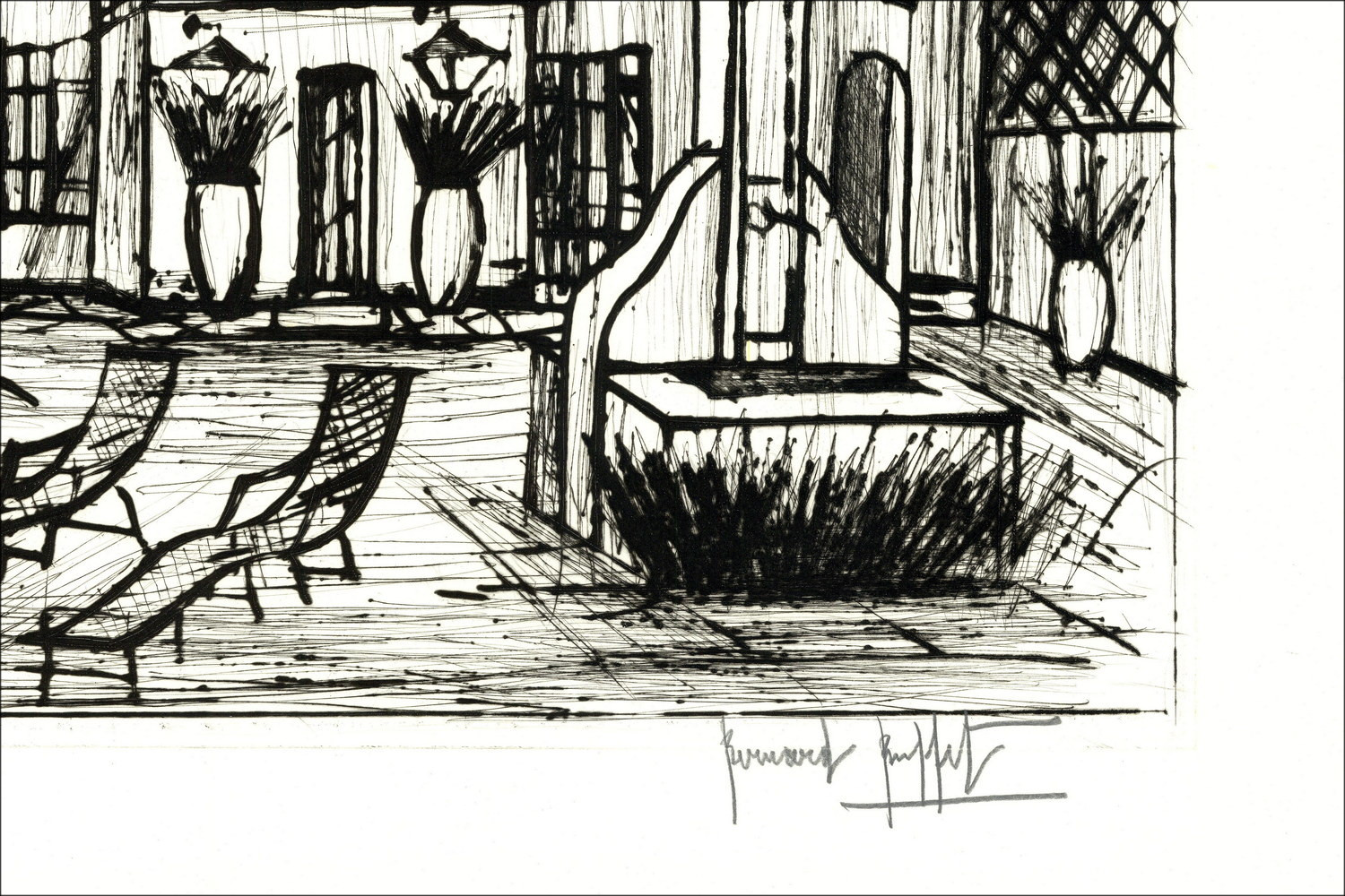 Bernard Buffet The Domaine de la Baume 1992, Signed Engraving, EA