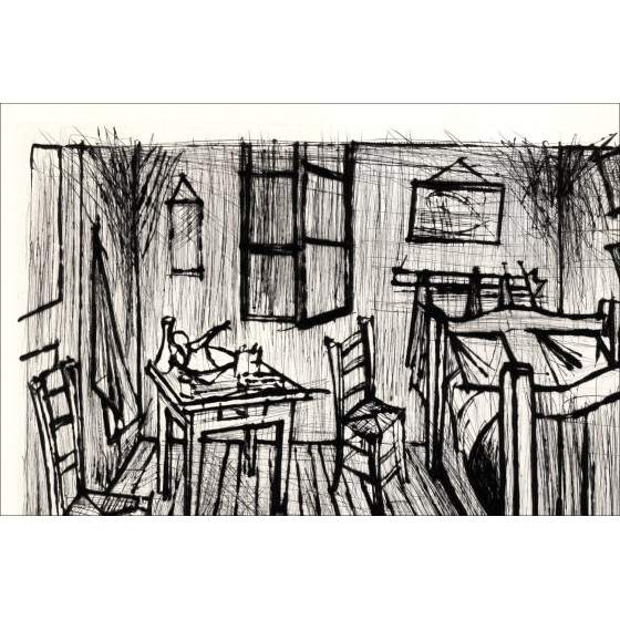 Bernard Buffet The Room of Van Gogh 1992, Signed Engraving EA