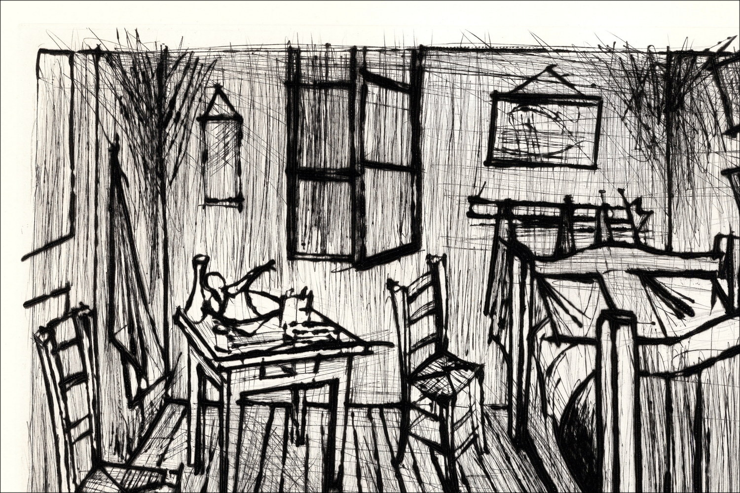 Bernard Buffet Das Zimmer von Van Gogh 1992, signierte Druckgrafik EA