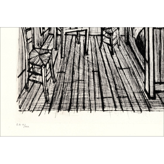 Bernard Buffet Das Zimmer von Van Gogh 1992, signierte Druckgrafik EA