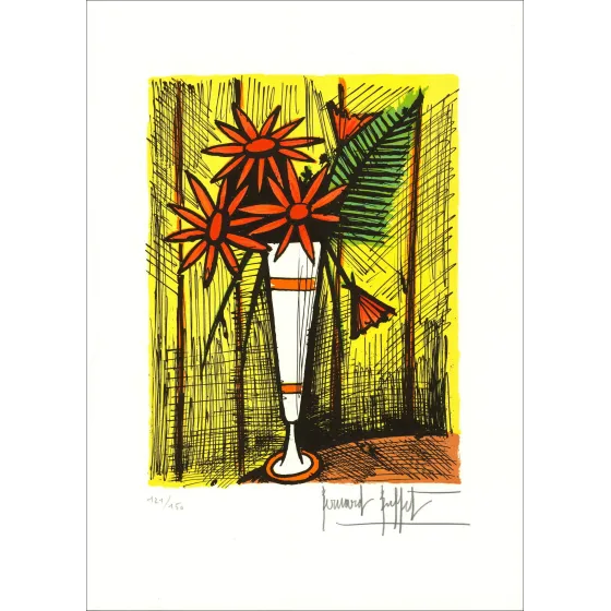 Bernard Buffet – Marguerites, lithographie originale signée