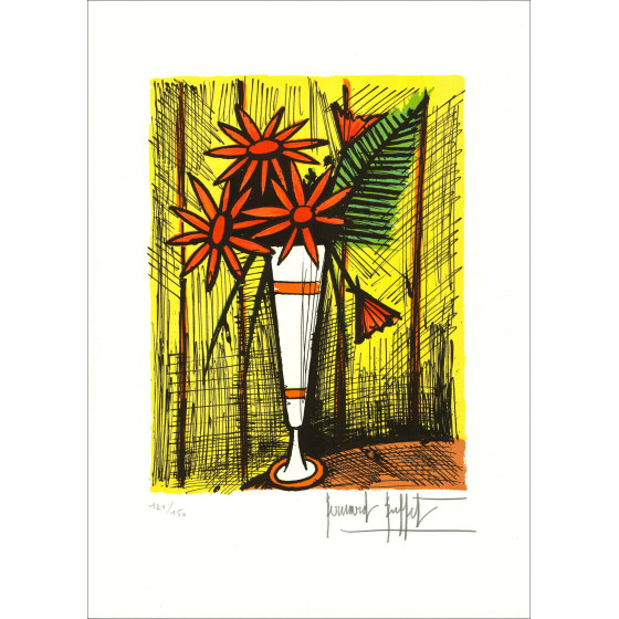 Bernard Buffet – Marguerites, litografia originale firmata