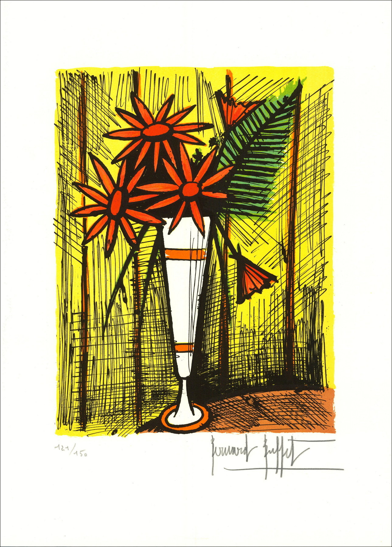Bernard Buffet – Marguerites, original lithography signed
