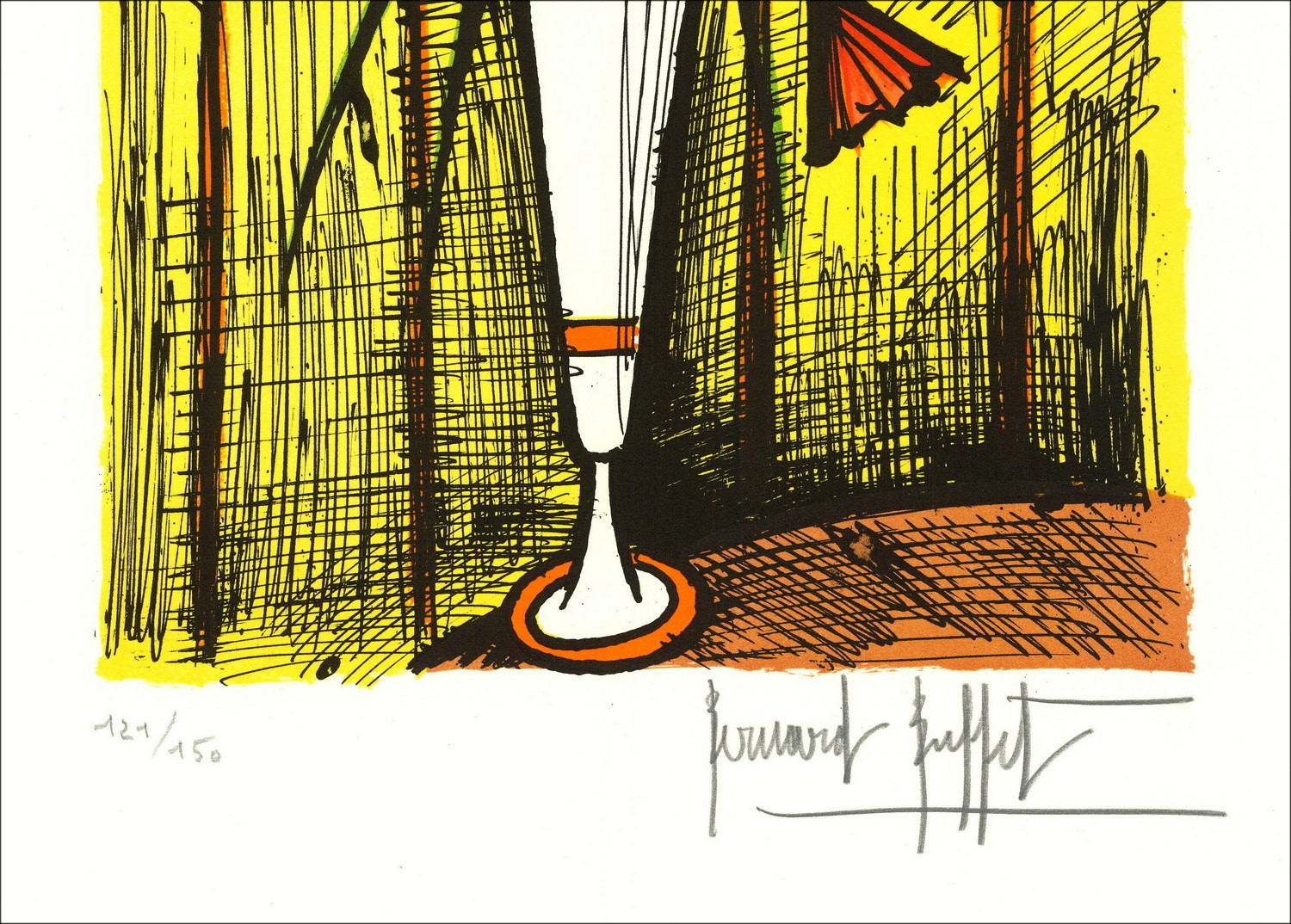 Bernard Buffet – Marguerites, litografia originale firmata
