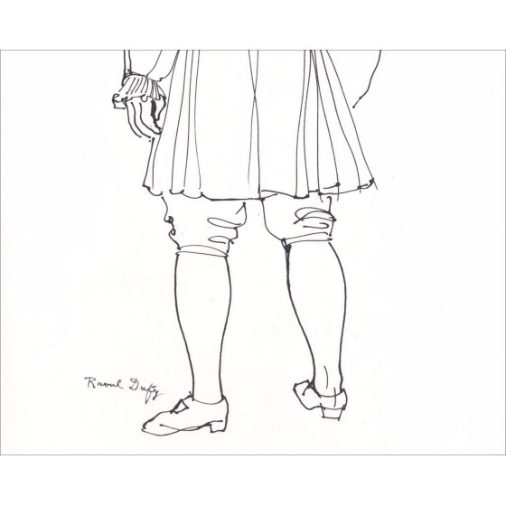 DUFY Raoul - Lithographie "Portret van Isaac Newton van achteren, verlangend naar de feefra_Latnheid" 30x18cm - 1965