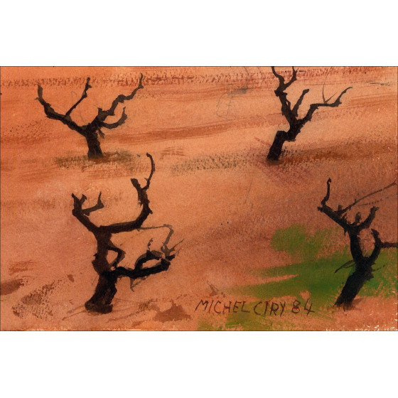 Michel Ciry - Disegno originale "Carattere" 24x18cm